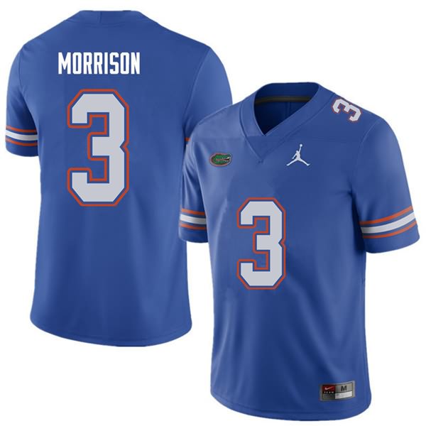 NCAA Florida Gators Antonio Morrison Men's #3 Jordan Brand Royal Stitched Authentic College Football Jersey UZI4664RG